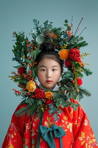 A Christmas wreath photography clothing portrait.