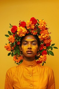 A Christmas wreath flower photography portrait.