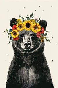 Bear flower bear wildlife.