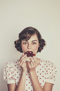 A cherry tart woman person female.