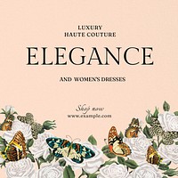 Elegance butterfly Instagram post template