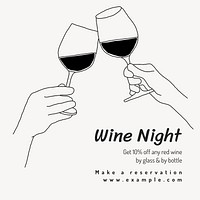 Wine night Instagram post template