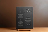 Bay casino wine menu card stand