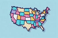 America state map pixel graphics art pattern.