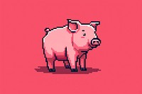 Pig pixel wildlife animal mammal.