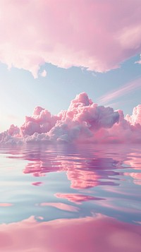 3d illustration of pink cloud outdoors scenery cumulus.