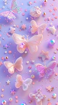 Meadow and butterflies graphics art confetti.