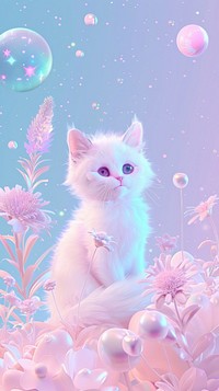 Meadow and kitten graphics art blossom.