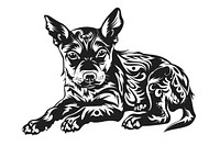 Thai street dog illustrated stencil drawing.