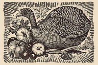 Thanksgiving illustrated drawing animal.
