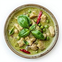Thai green curry vegetable produce plate.