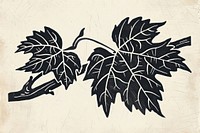 Vine leaf illustrated stencil drawing.