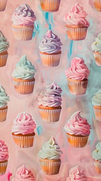 Cupcakes on pastel backgrounds dessert person cream.