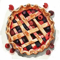 Berry pie raspberry blueberry dessert.
