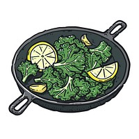 Skillet kale with lemon and garlic accessories vegetable accessory.