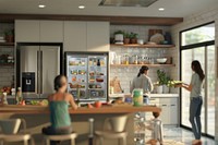 Smart refrigerator kitchen restaurant cafeteria.