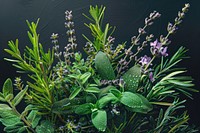Bouquet of fragrant herbs acanthaceae vegetation annonaceae.