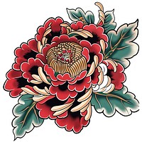 Tattoo illustration of tsubaki flower embroidery graphics dynamite.