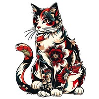 Tattoo illustration of a cat illustrated wildlife panther.
