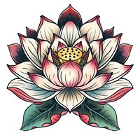 Tattoo illustration of a lotus blossom pattern dahlia.