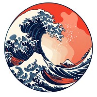 Tattoo illustration of a hokusai wave astronomy clothing universe.