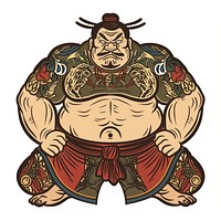 Tattoo illustration of a sumo wrestling person sports.
