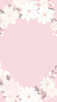 Pink washi flower frame asteraceae graphics pattern.