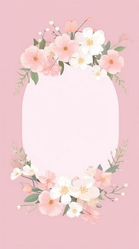 Pink washi flower frame graphics blossom pattern.