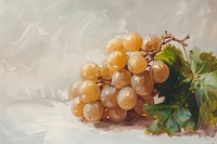 Close up on pale baccala painting produce grapes.