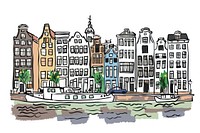 Amsterdam drawing doodle neighborhood.