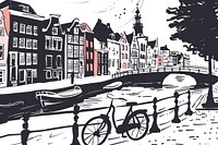 Amsterdam drawing transportation neighborhood.