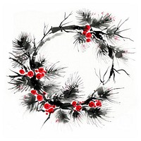Christmas wreath graphics pattern blossom.