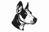 Bull terrier dog stencil animal canine.