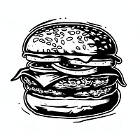 Burger illustrated clothing stencil.