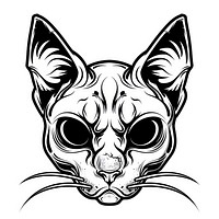 Cat illustrated drawing stencil.