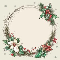Christmas wreath graphics pattern plant.