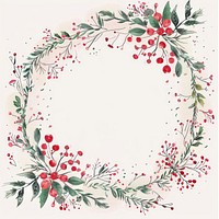 Christmas wreath graphics painting pattern.