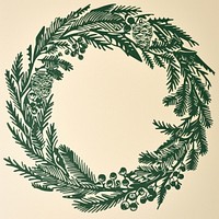 Christmas wreath graphics pattern herbal.