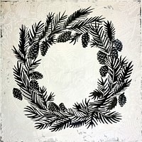 Christmas wreath illustrated graphics conifer.