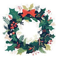Christmas wreath art graphics pattern.