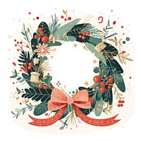Christmas wreath art graphics envelope.