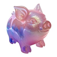 3d jelly glitter pig animal mammal piggy bank.
