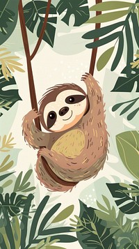 Adorable sloths hanging from branches wallpaper vegetation outdoors wildlife.
