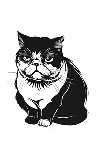 Exotic shorthair cat illustrated publication stencil.