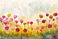 Flower field art painting graphics.