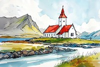 Iceland tourist spot water art architecture.