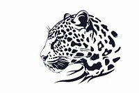 Leopard illustrated wildlife stencil.