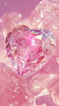 Pink heart shaped crystal accessories accessory gemstone.