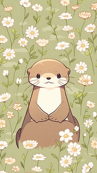 Cute otter pattern fullframe wildlife outdoors snowman.