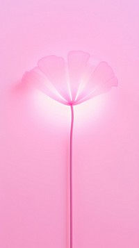 Pastel neon pink flower blossom plant lamp.